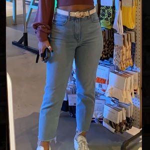 Express high waisted straight jeans